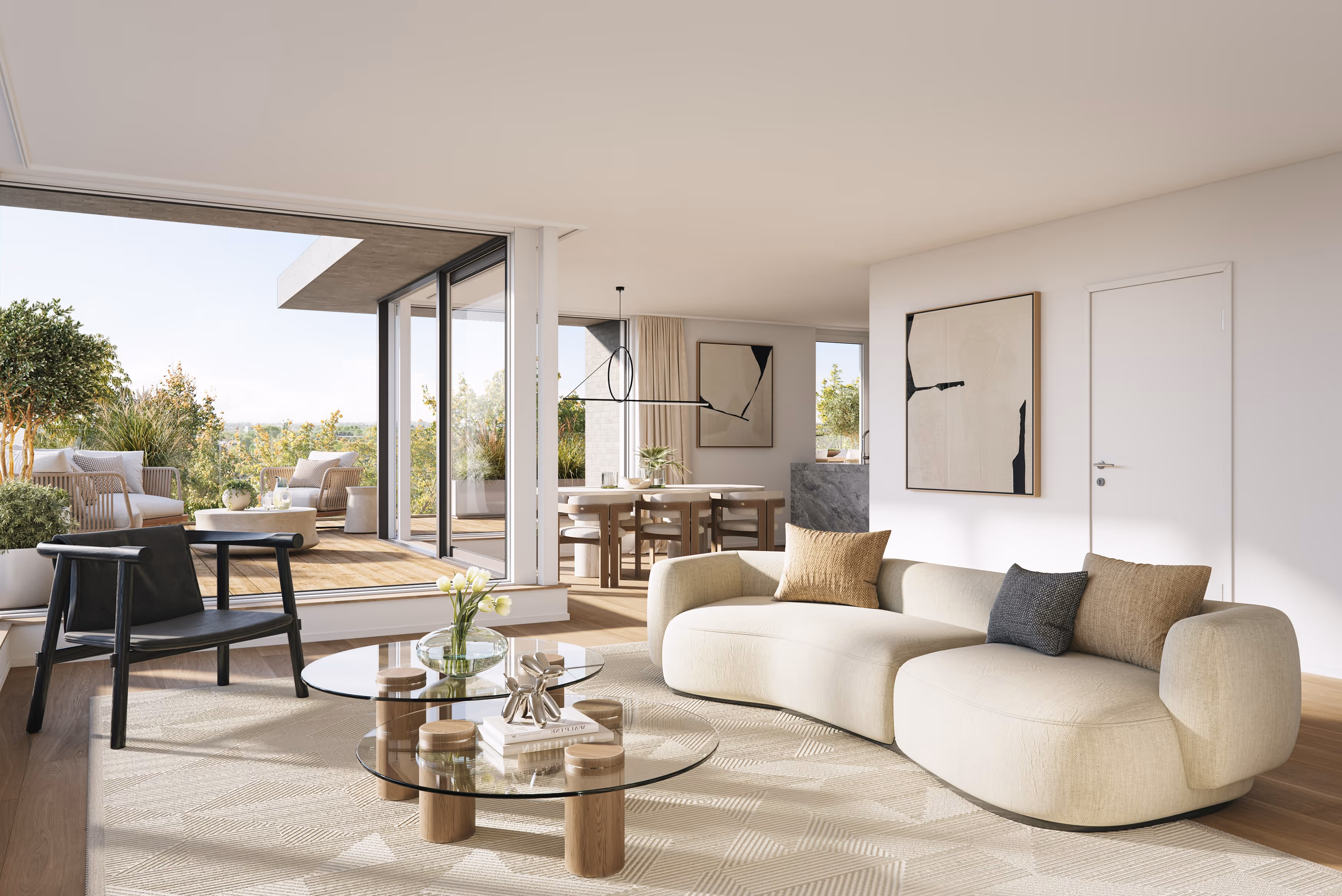 Interior render of the project
