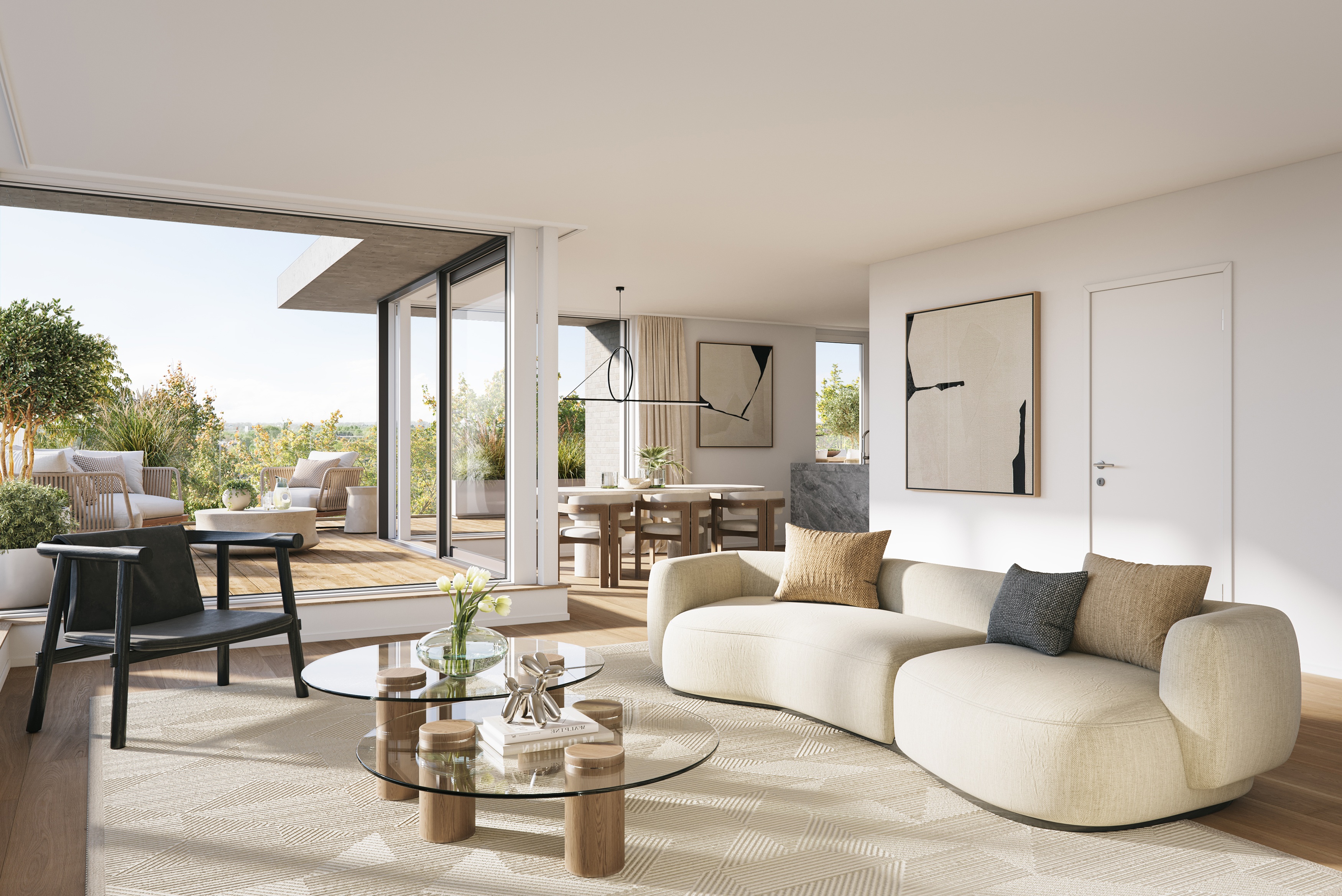 Interior render of the project