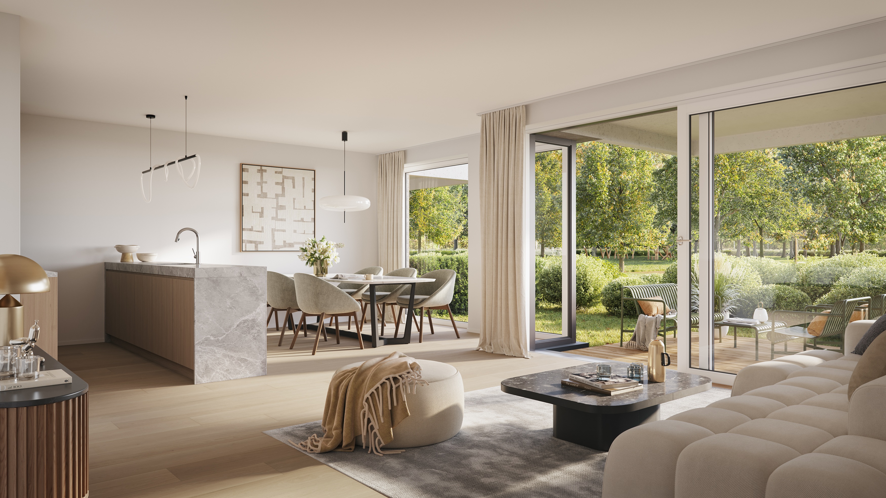 Interior render of the project