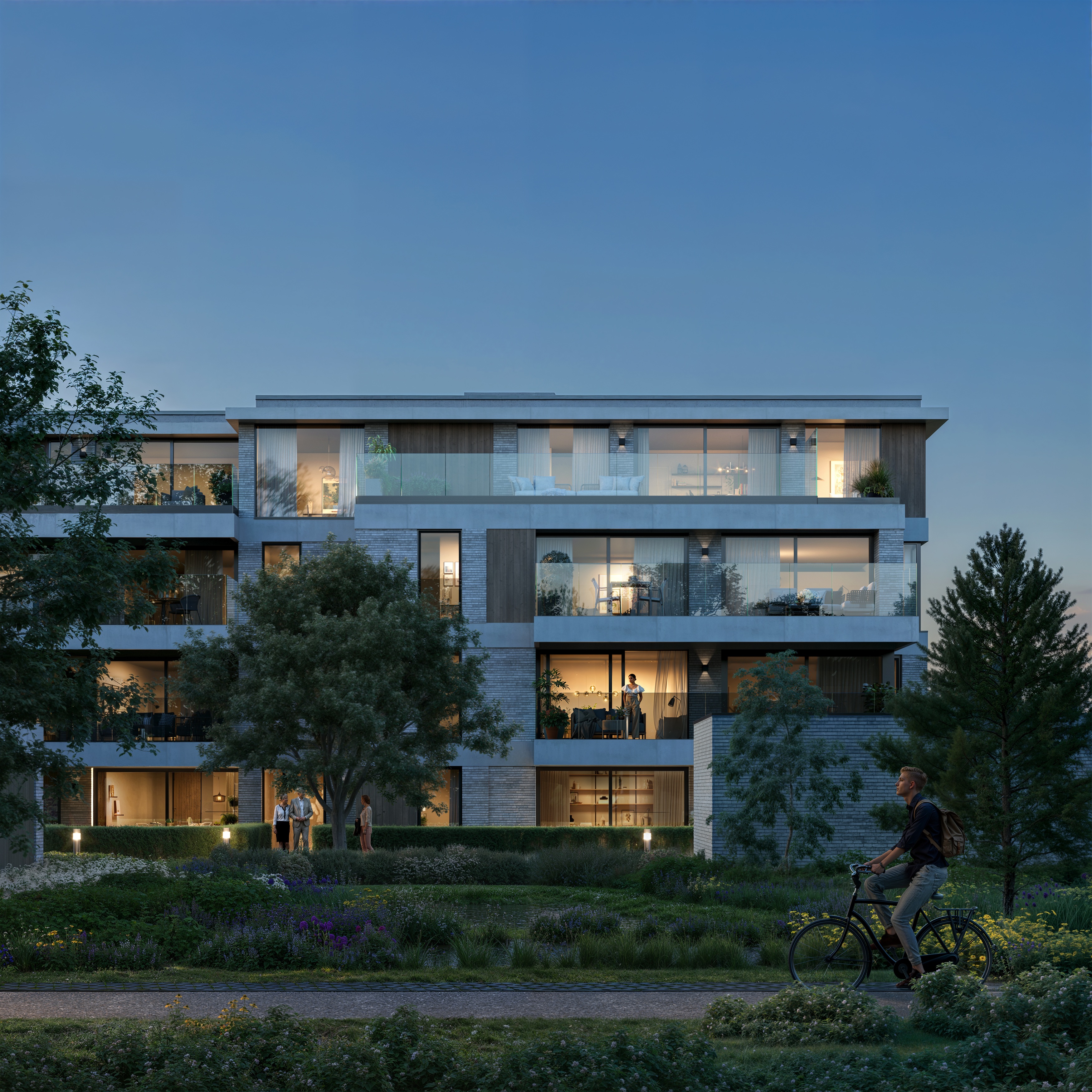 Front view render of the project