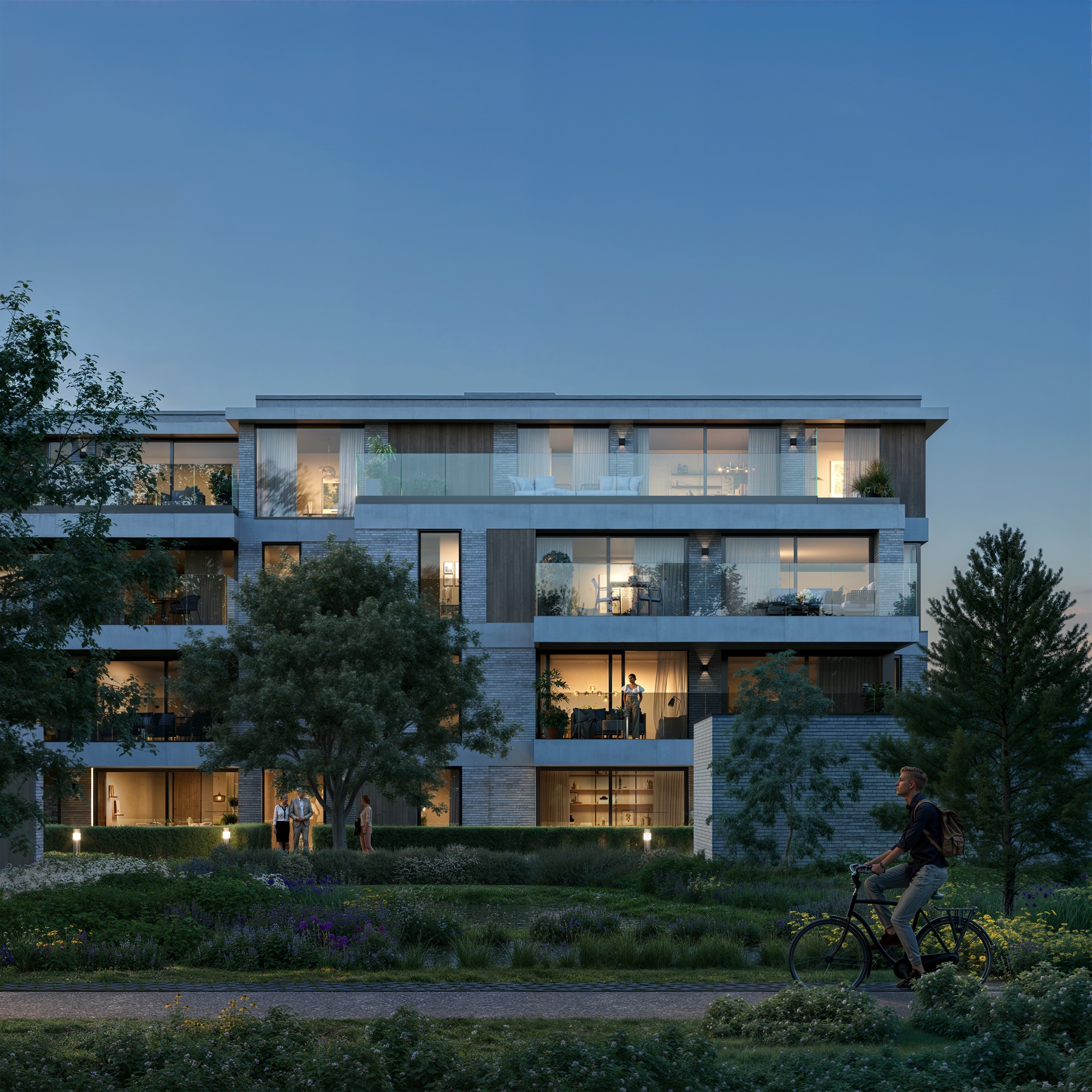 Front view render of the project