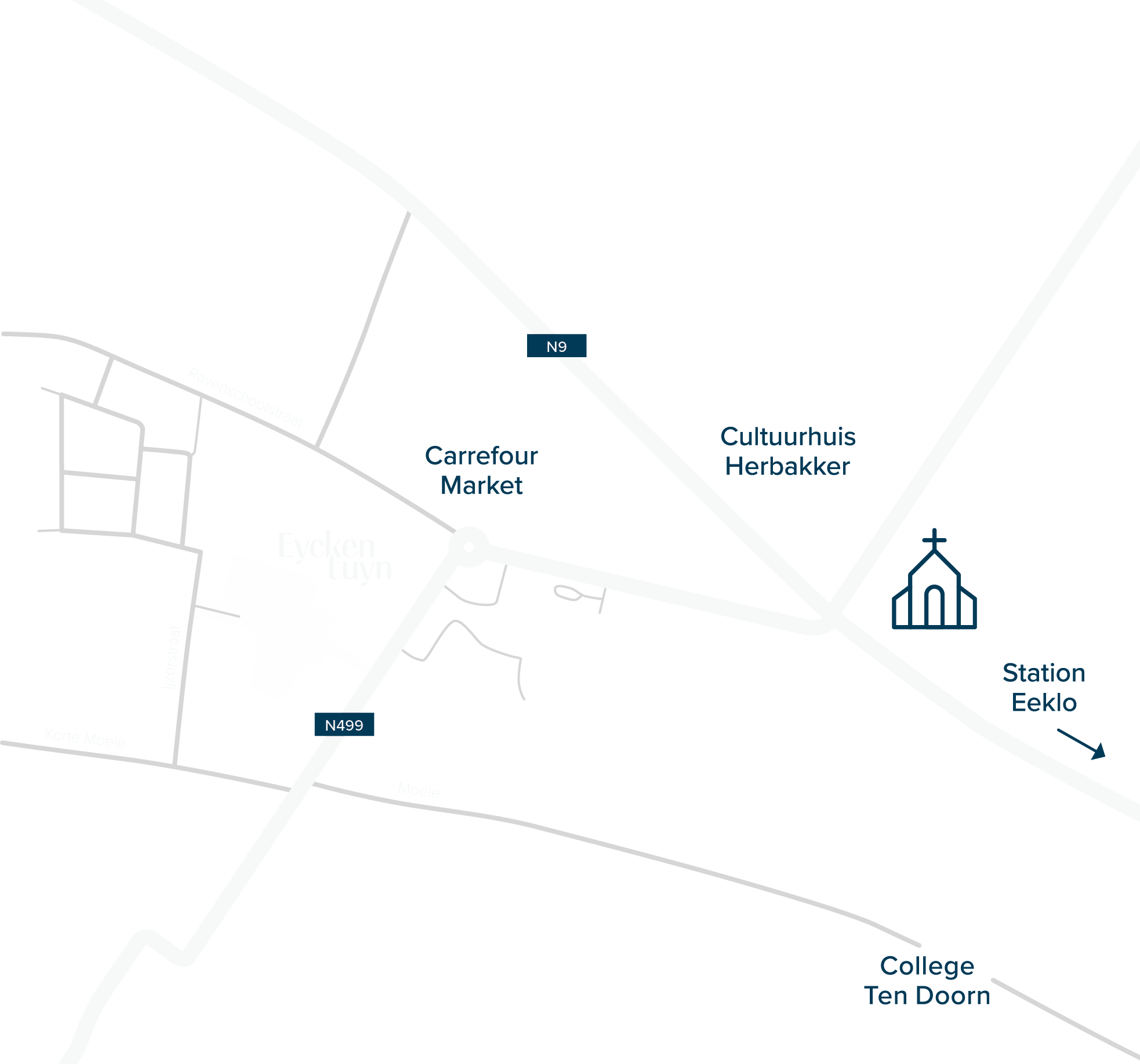 A map showing the location of the Eyckentuyn project
