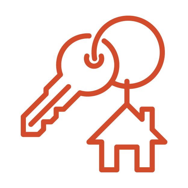 Icon of a key and a house