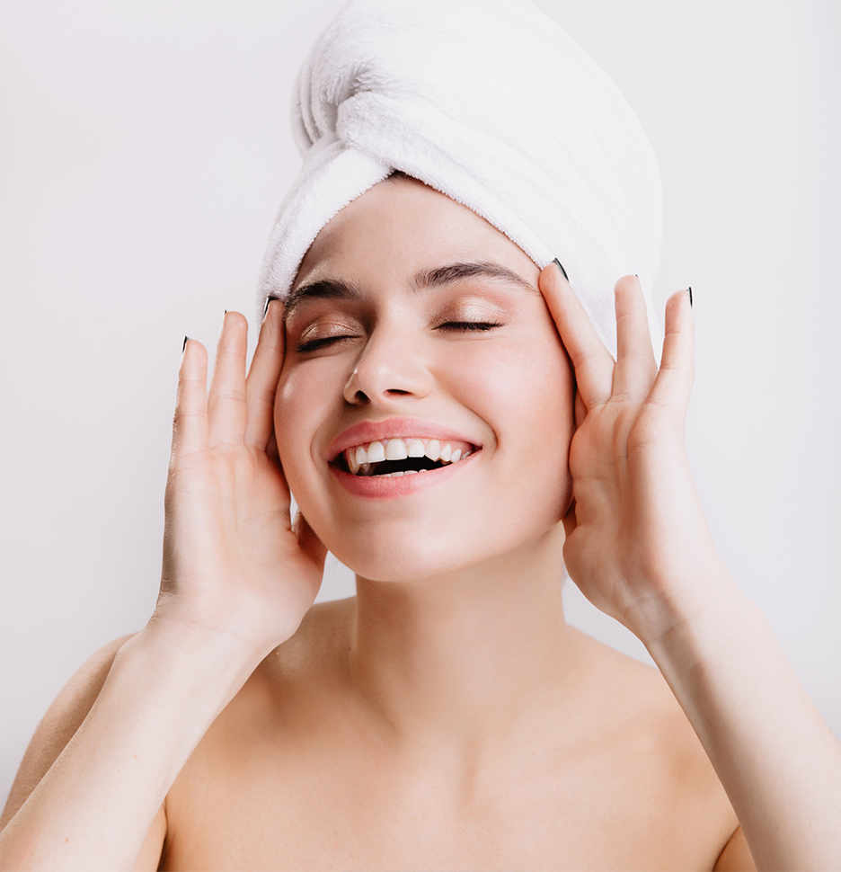 Happy lady with good skin
