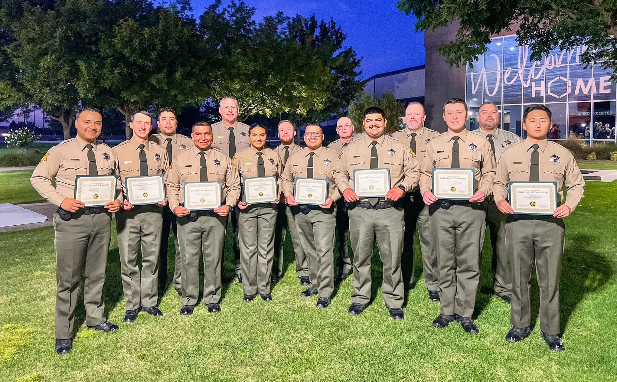 Group of Merced County SCA deputies with certificates