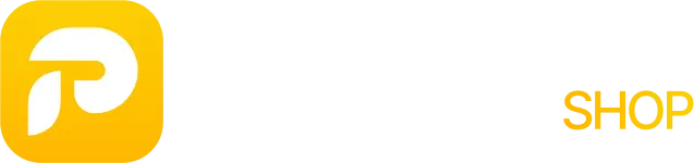 Parler Shop logo with a stylized white 'P' on a yellow square background next to the text 'Parler' in white and 'SHOP' in yellow.