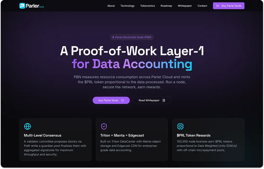 Parler Pay digital wallet interface showing total balance, assets including Optio, Ether, and USDC, with options to send, receive, stake, and manage tokens on desktop and mobile screens.