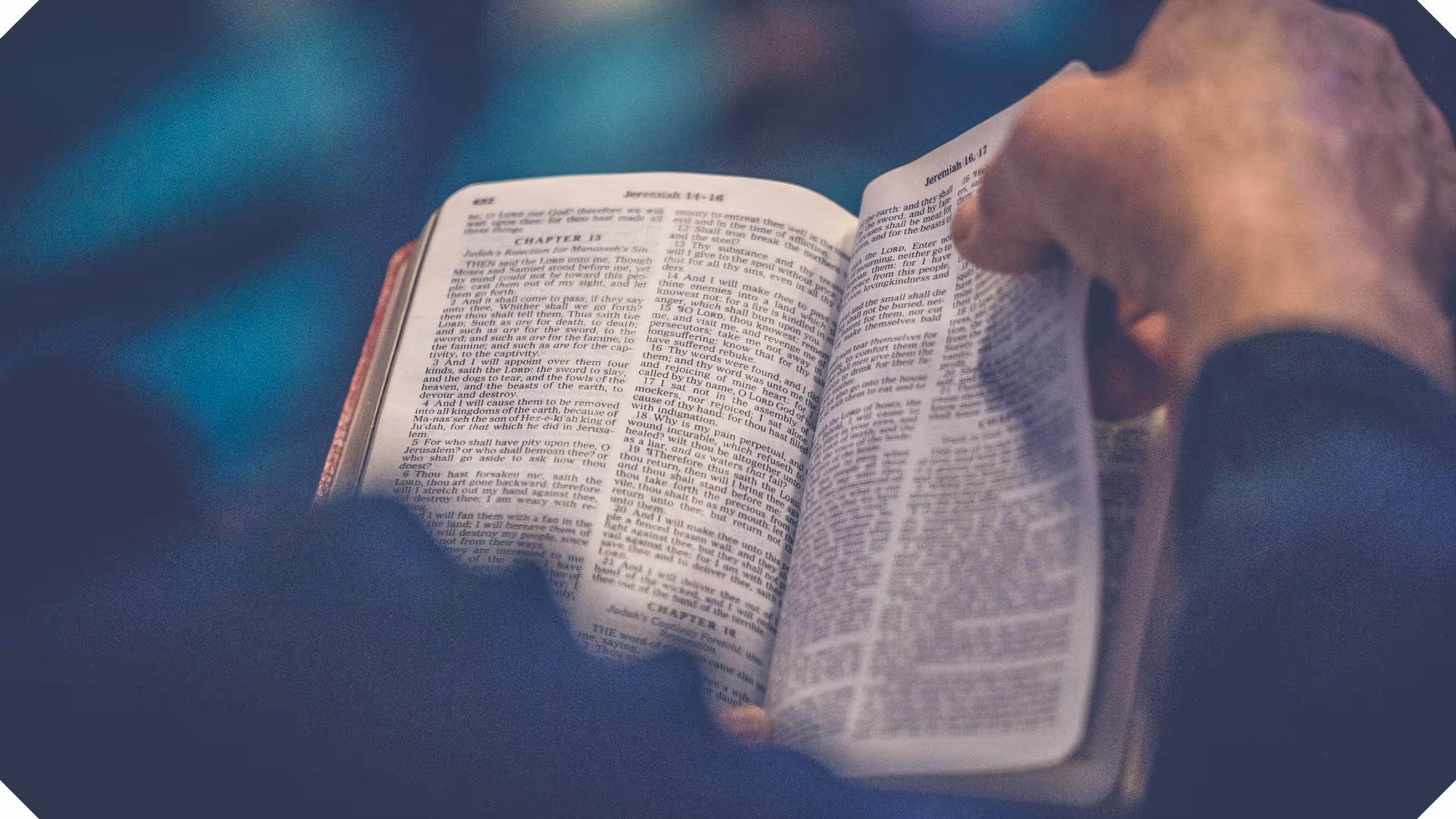 a person holding a Bible