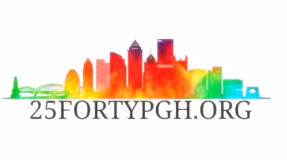 a colorful skyline with text