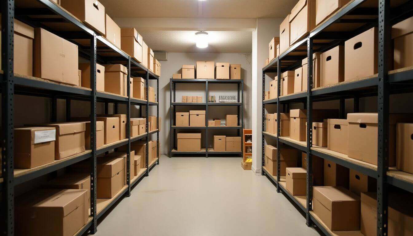  Cave organisée dans un appartement parisien pour stockage