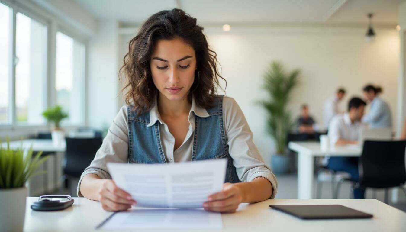 Client examinant un contrat de vente de maison à une table