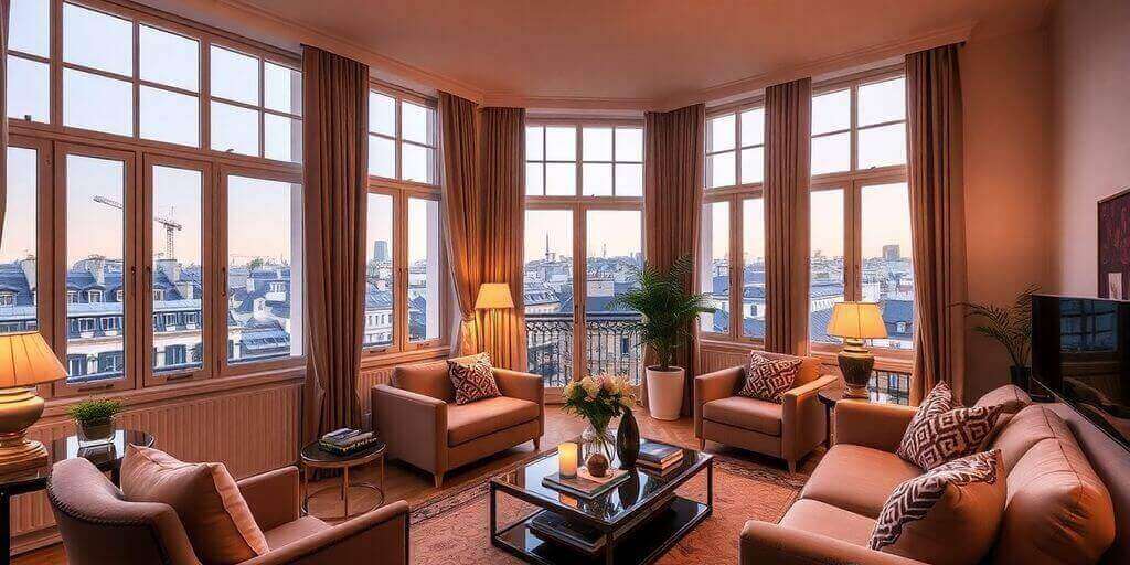 Intérieur d'un appartement parisien chaleureux et accueillant.