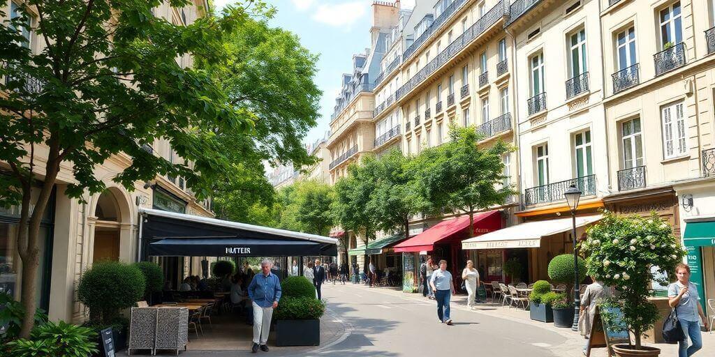 Rue charmante du 16ème arrondissement de Paris.