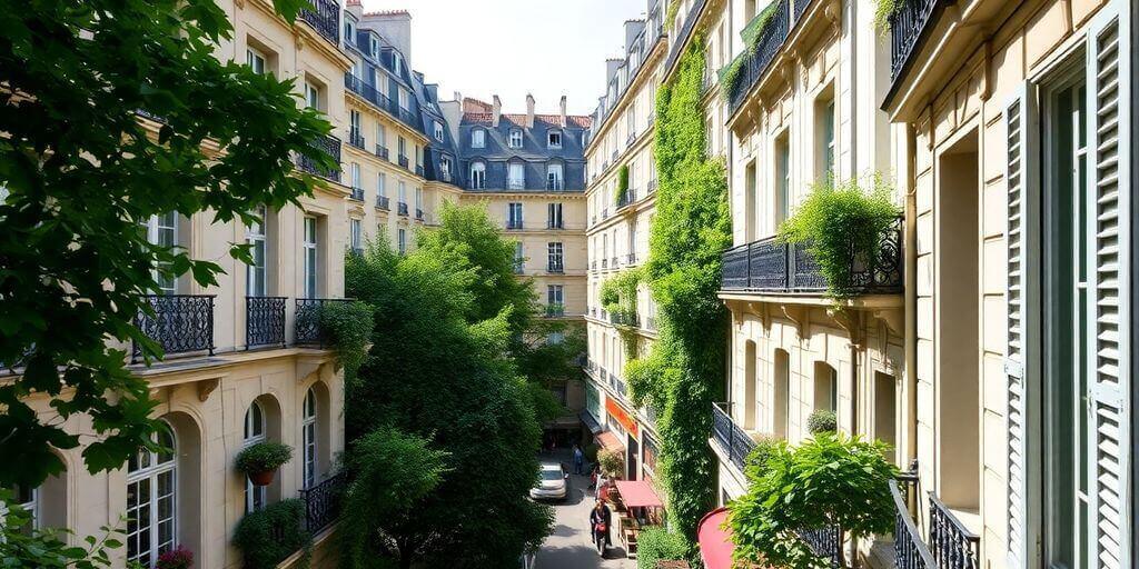 Vue d'un appartement parisien dans le 16ème arrondissement.