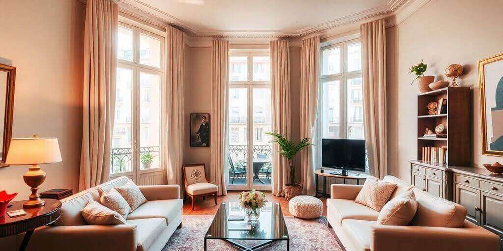 Intérieur d'appartement à Paris 11, décoration élégante.