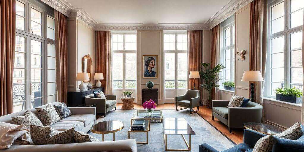 Appartement moderne à Paris 8 avec meubles élégants.