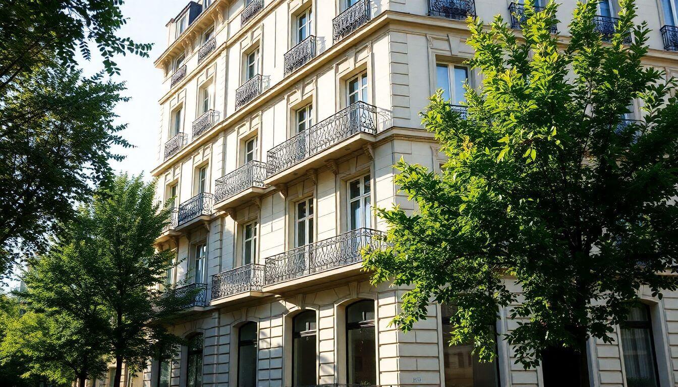 Façade d'un immeuble haussmannien parisien