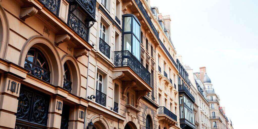 Architecture parisienne : style haussmannien et Art Nouveau.