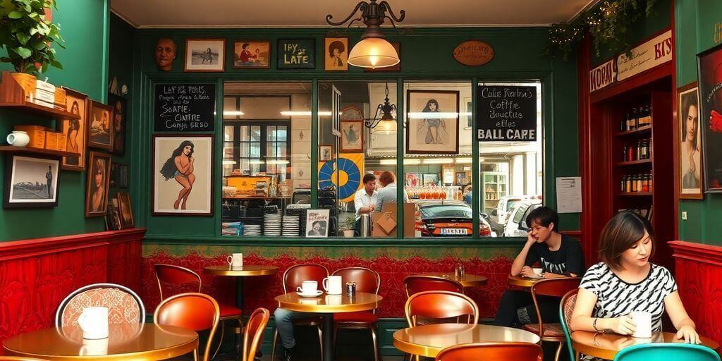 Café des Deux Moulins à Paris, ambiance chaleureuse.