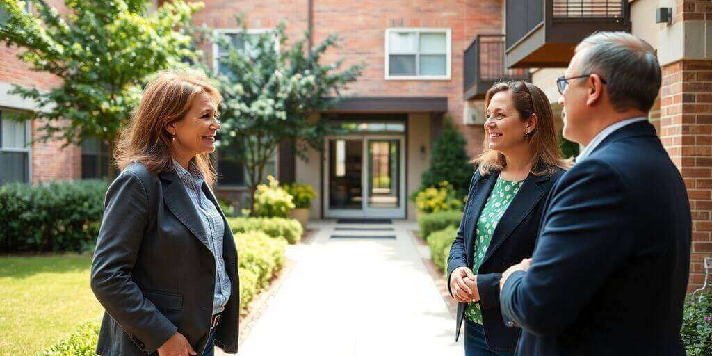 Gestion d'immeuble avec un syndic et des résidents.