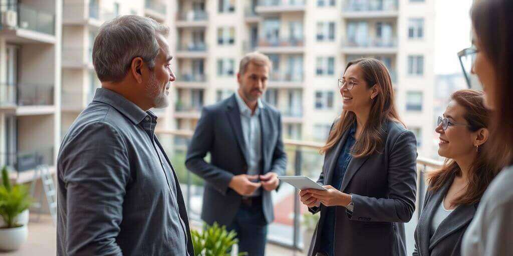 Gestion de copropriété avec un syndic et des résidents.