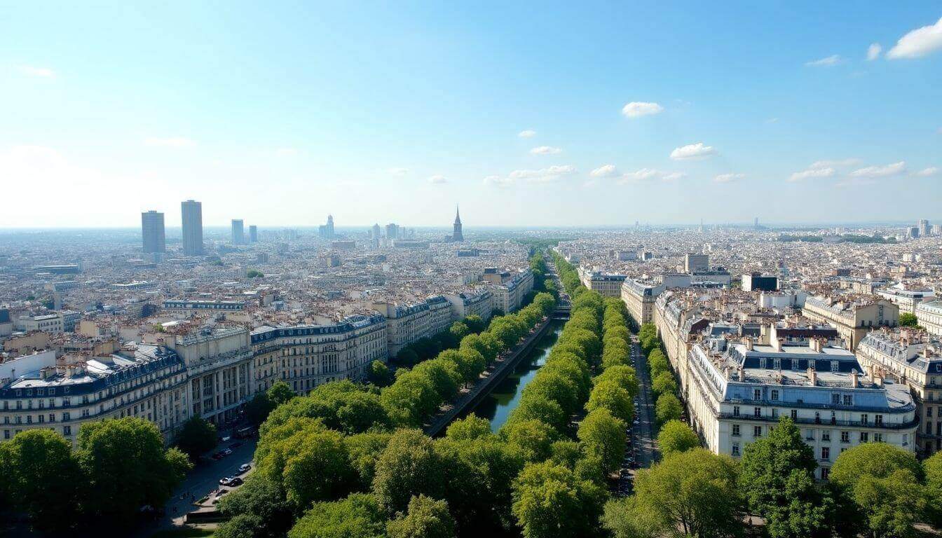 Vue panoramique sur un paysage parisien