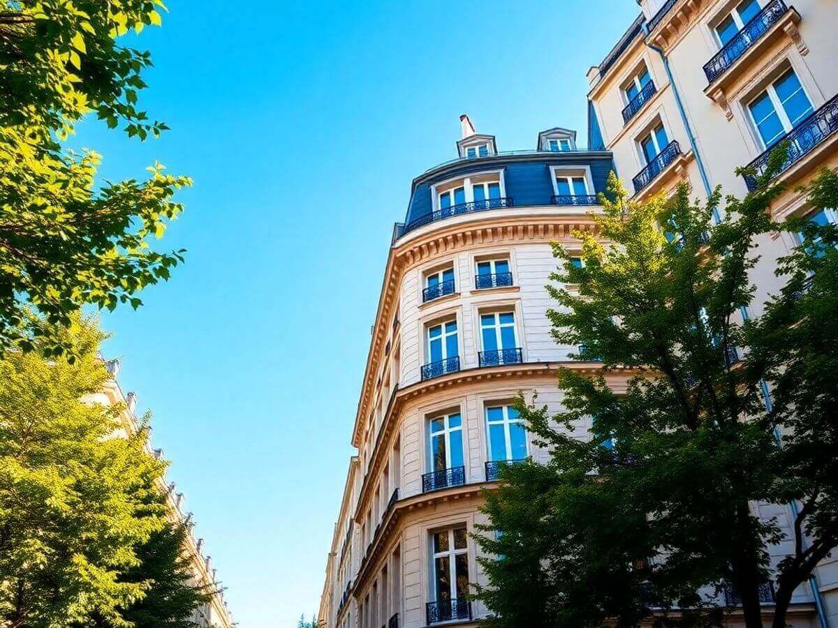 Image d'un bâtiment parisien classique et charmant.