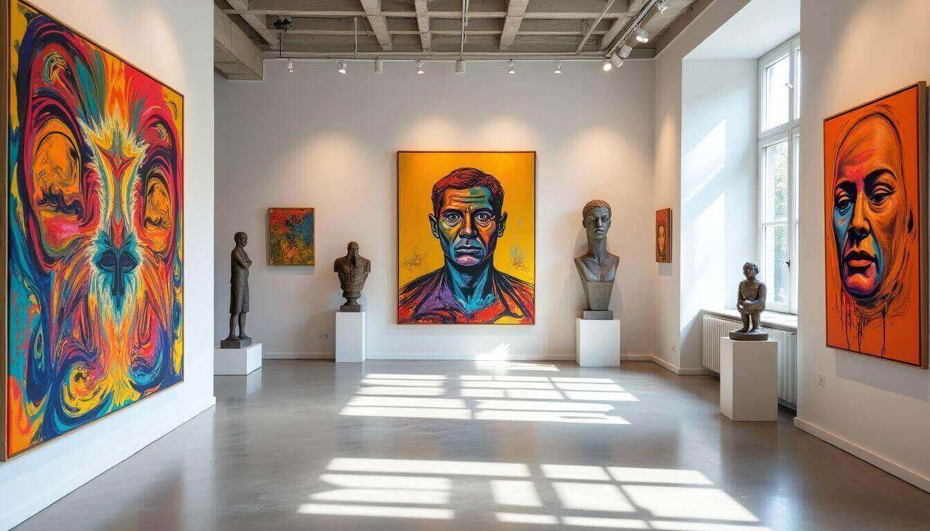 Intérieur d'une galerie d'art contemporain à Paris.