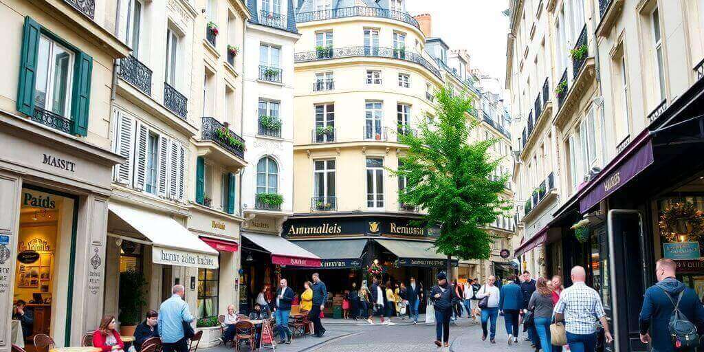Scène de rue animée dans le 2ème arrondissement.