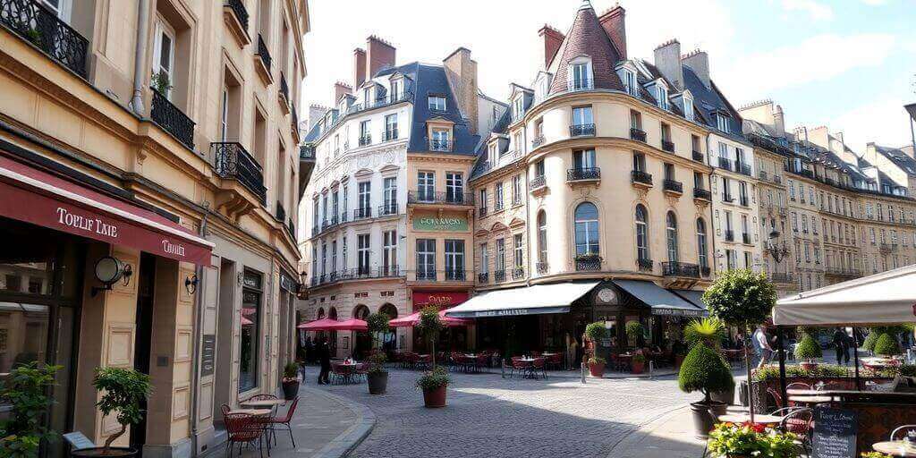 Vue des rues pittoresques du 1er arrondissement de Paris.