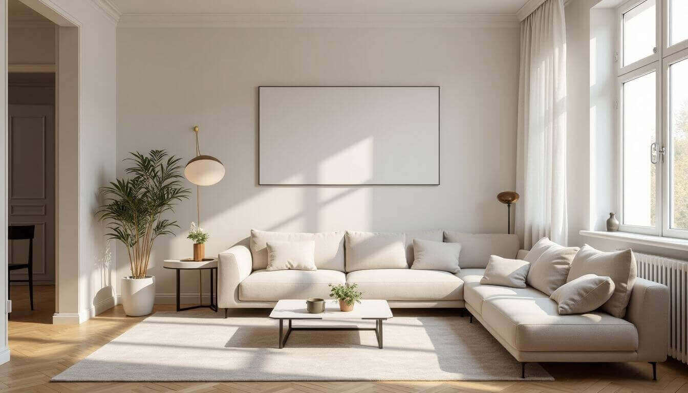 Intérieur minimaliste d'un bel appartement parisien