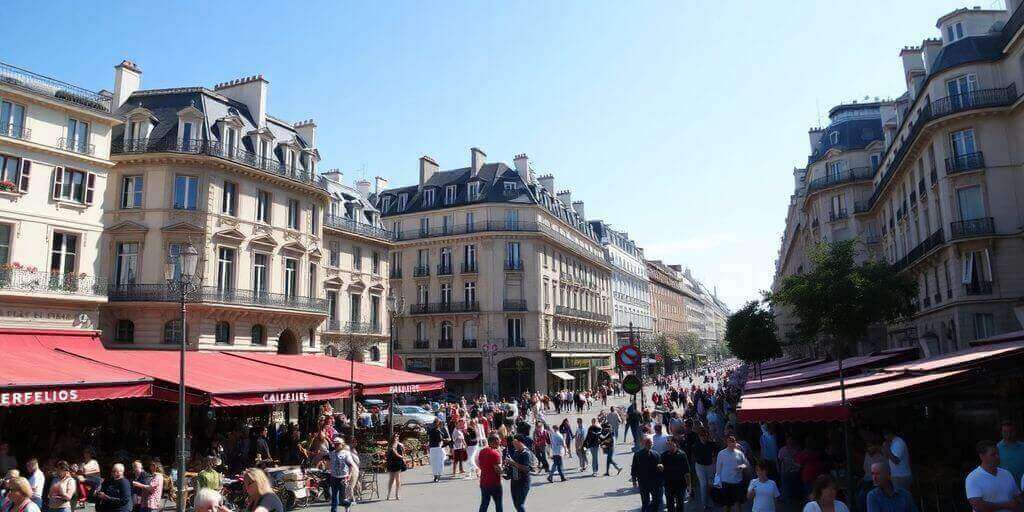 Les Grands Boulevards animés de Paris.