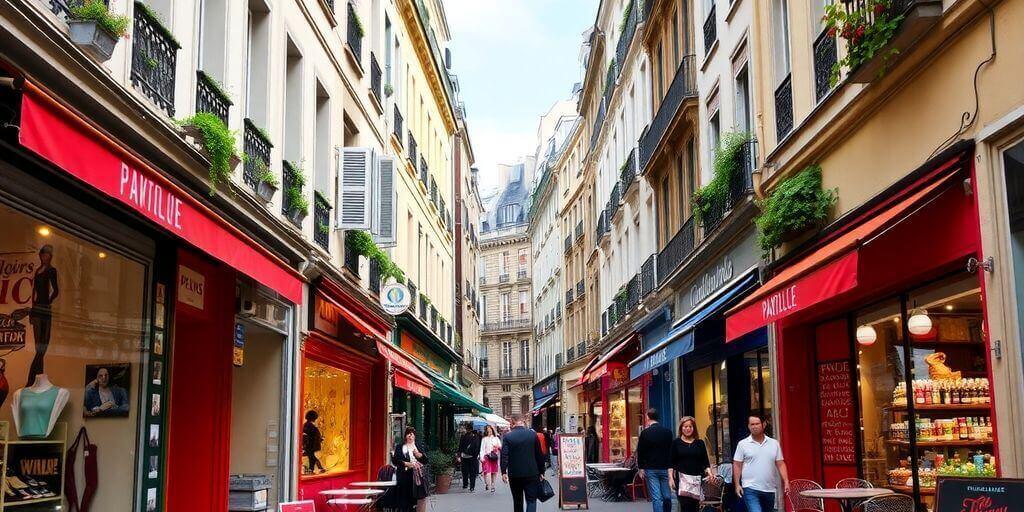 Scène de shopping dans le 9ème arrondissement de Paris.