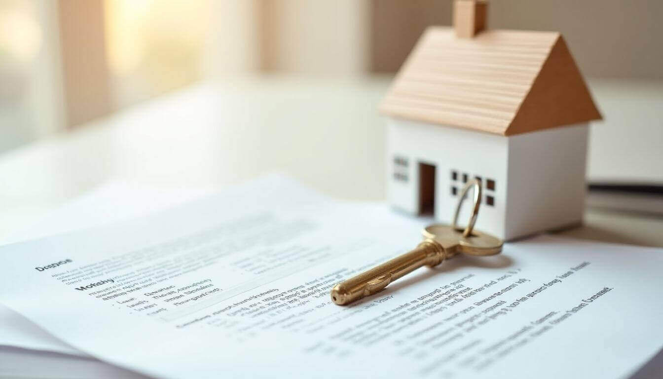 Clé de la maison sur le document de propriété