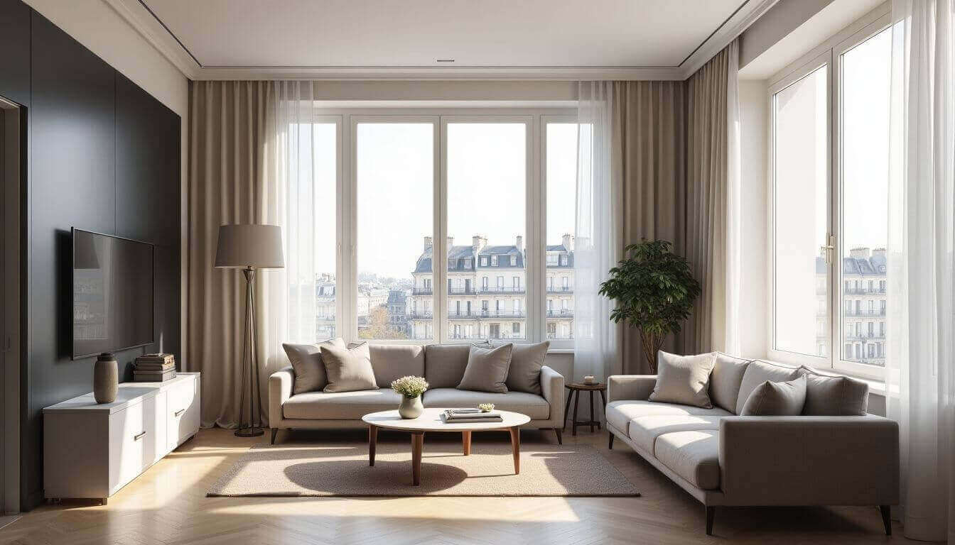 Intérieur d'appartement parisien minimaliste