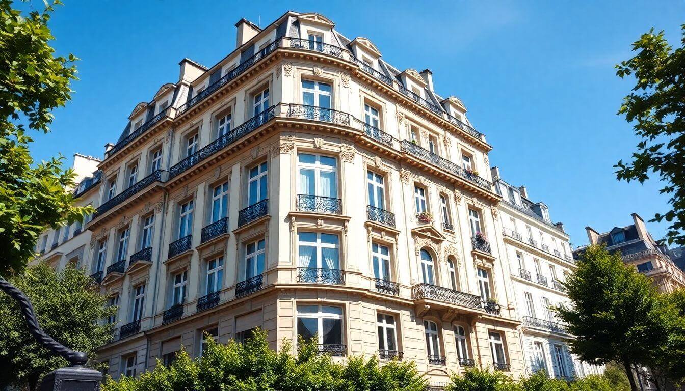 Immeuble haussmannien représentatif de l'immobilier parisien.