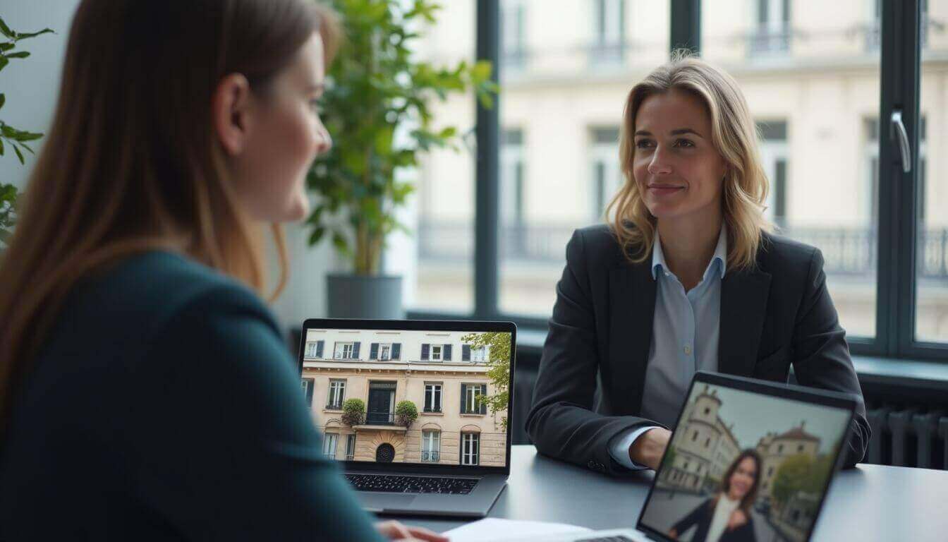 Chasseur immobilier parisien avec client expatrié