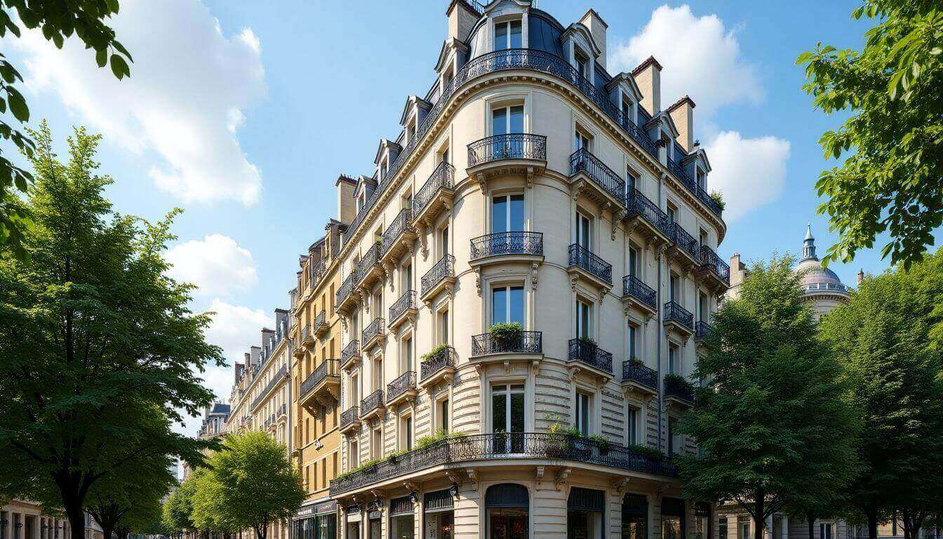  Immeuble haussmannien à Paris, présentant une architecture classique