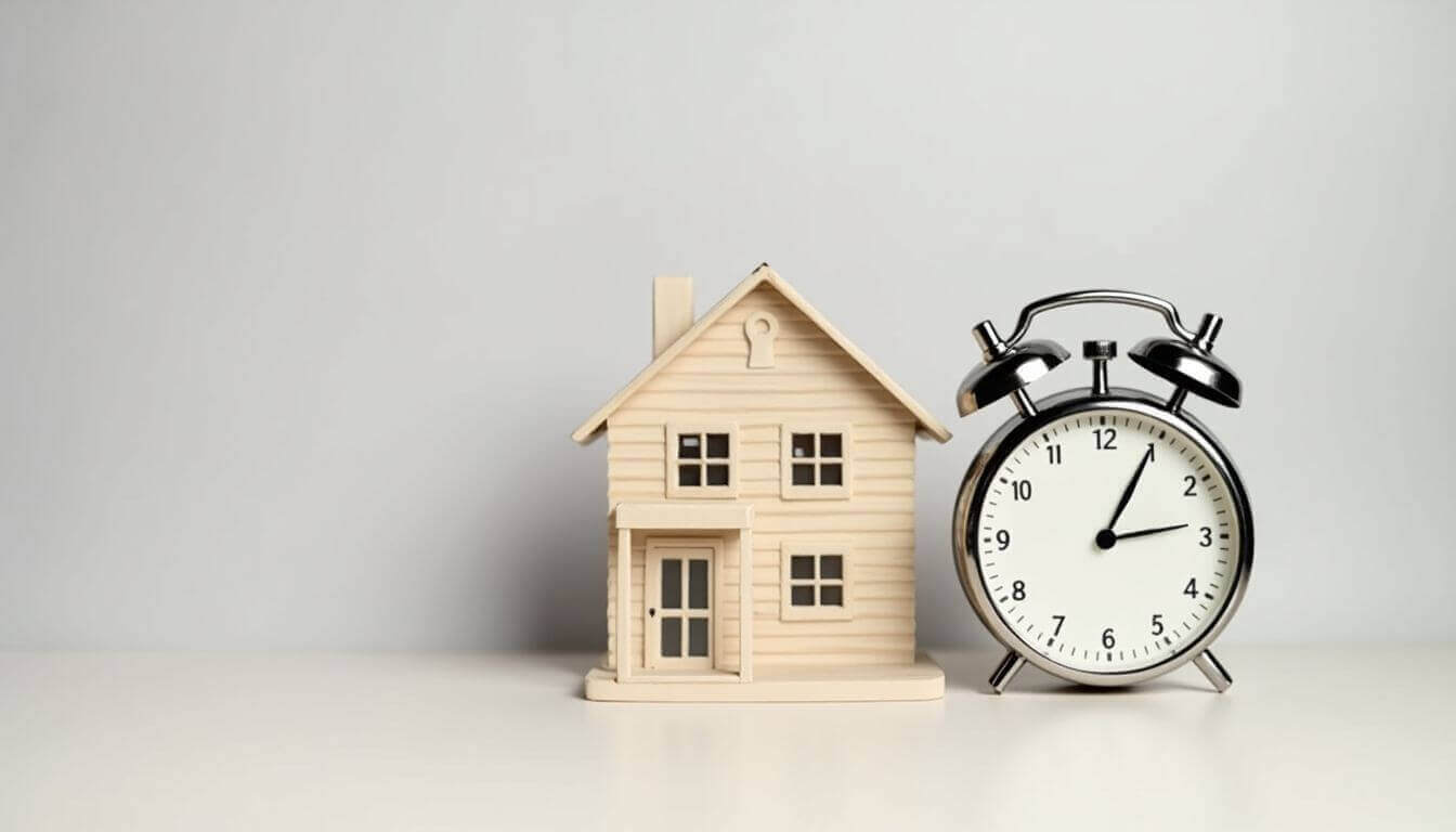 Maison modèle et chronomètre représentant la période de rétractation