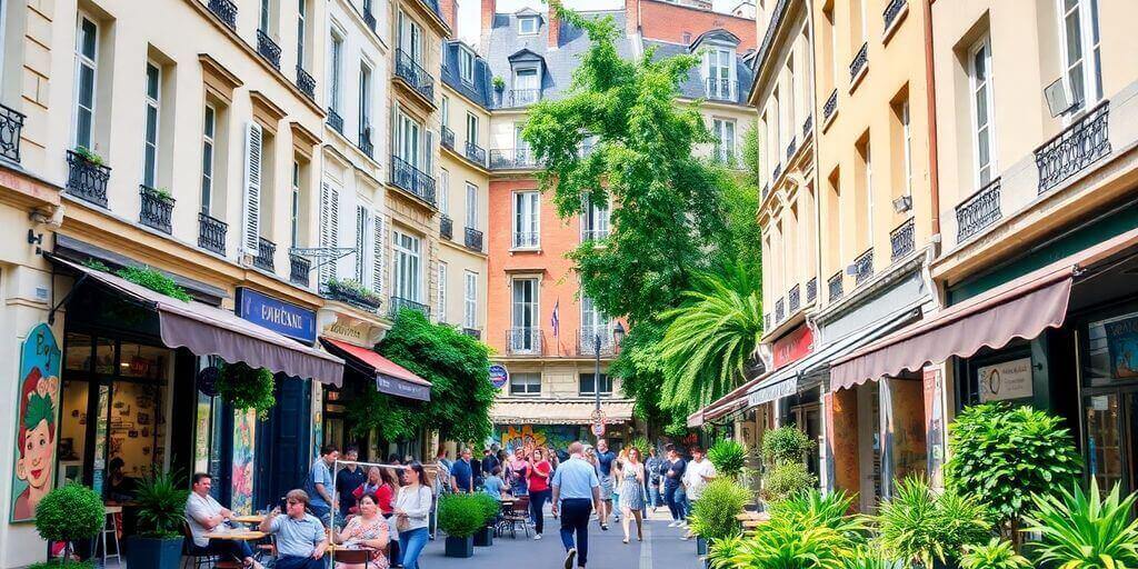 Une scène animée du 18ème arrondissement de Paris.