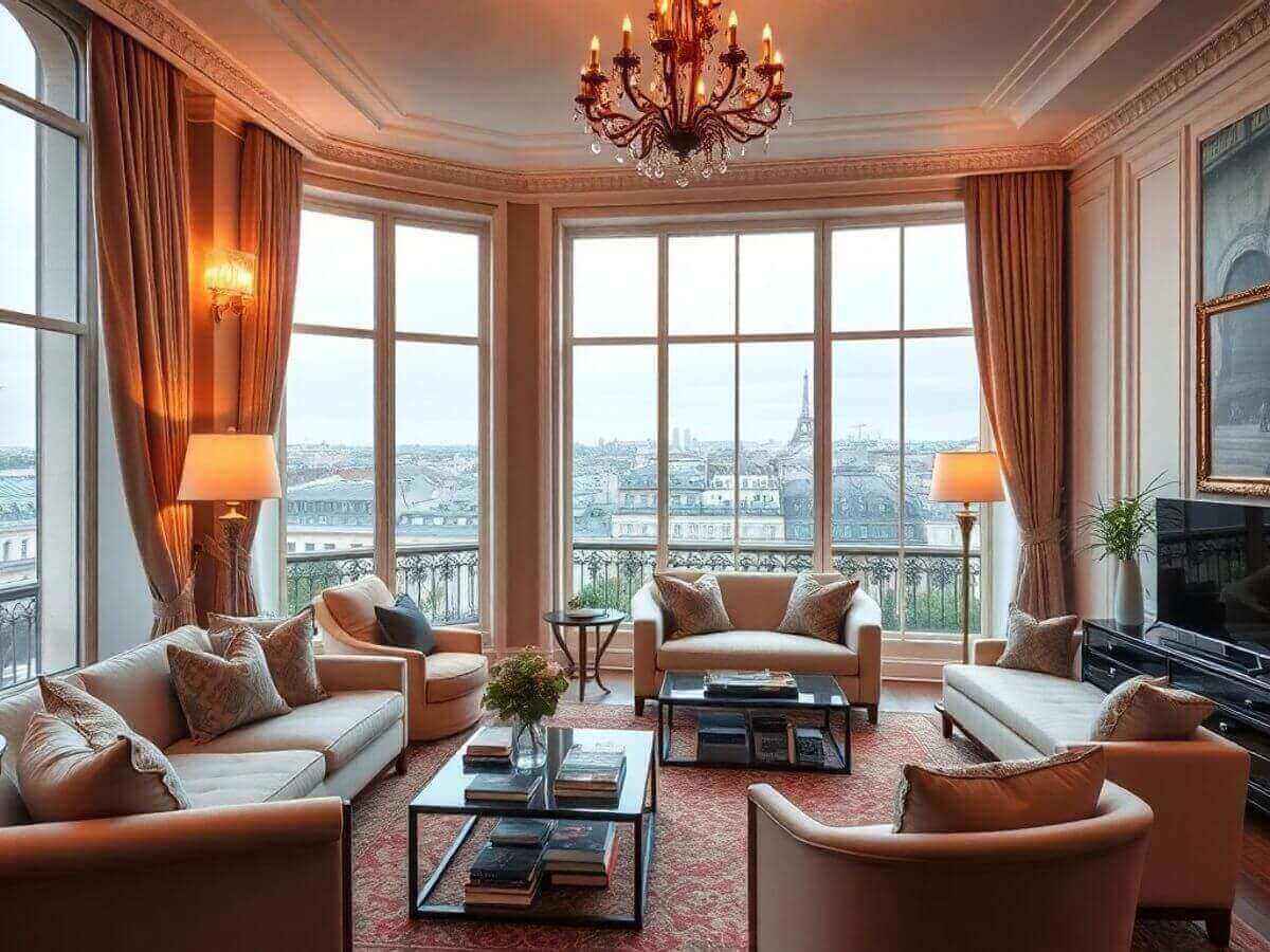 Intérieur d'un appartement de luxe à Paris.