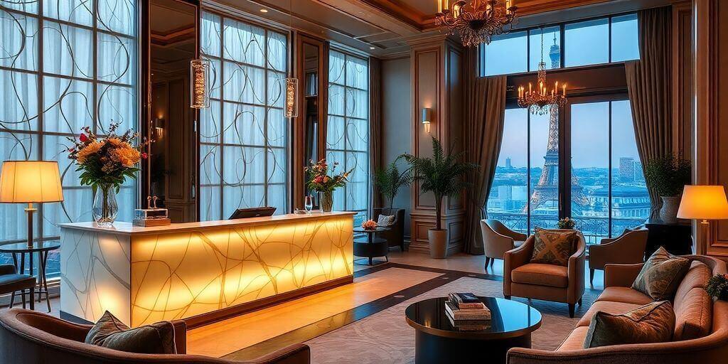 Concierge de luxe à Paris avec décor élégant.