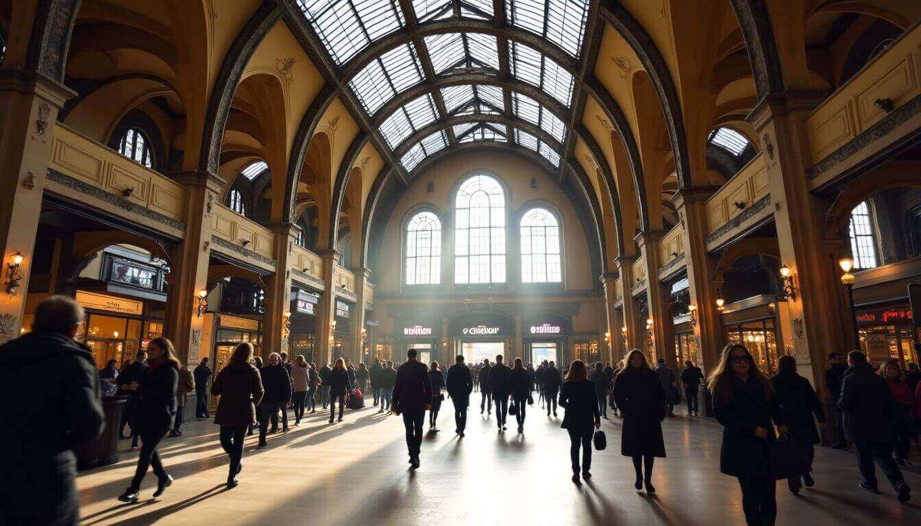 Intérieur de la Gare de l'Est à Paris.