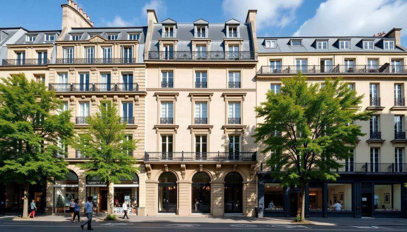 Balcon élégant d'un appartement à Paris, agrémenté de fleurs et de finitions en fer forgé. Idéal dans le cadre de l'encadrement des loyers.
