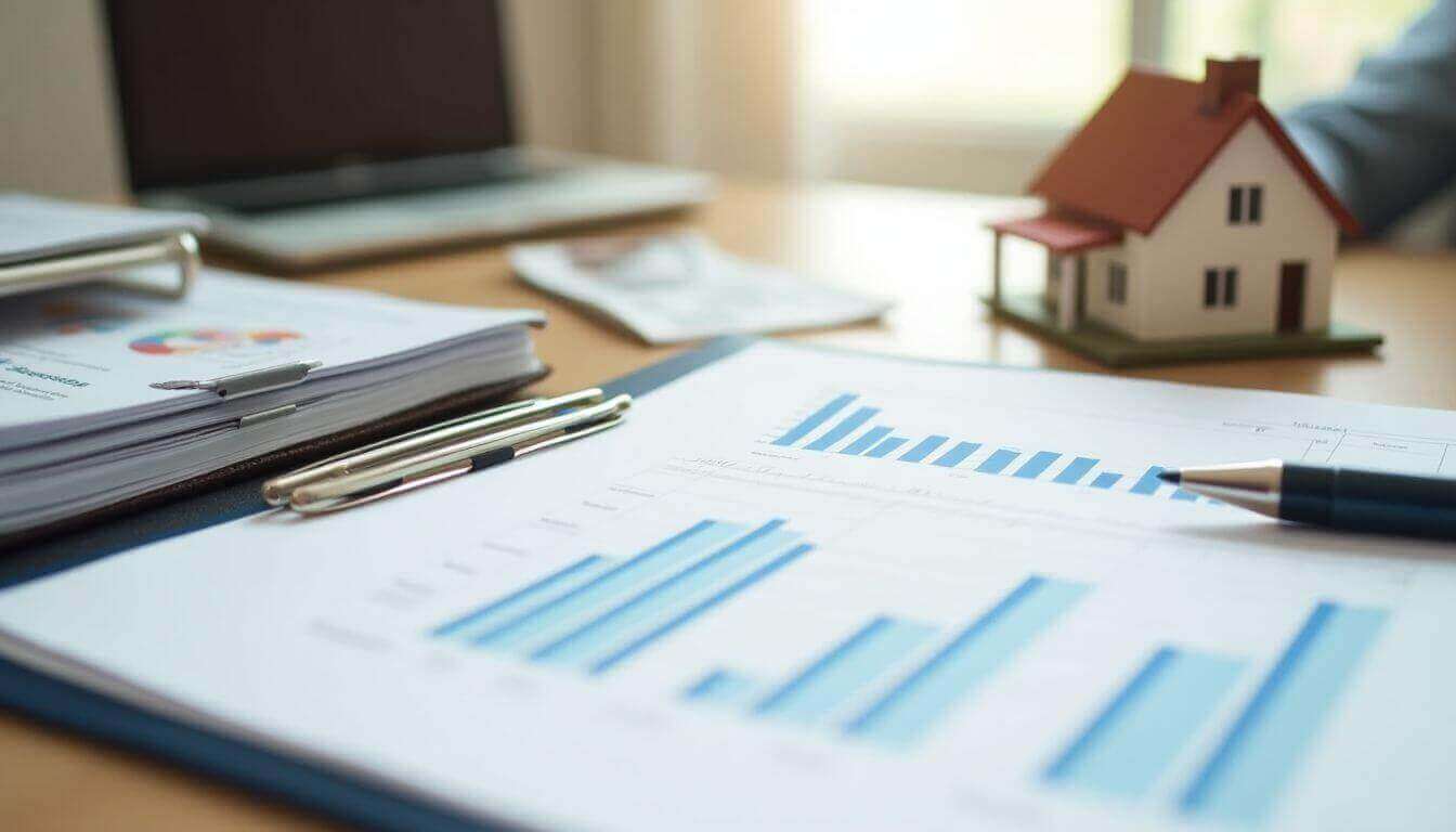 Dossier de vente immobilière avec documents et modèle de maison