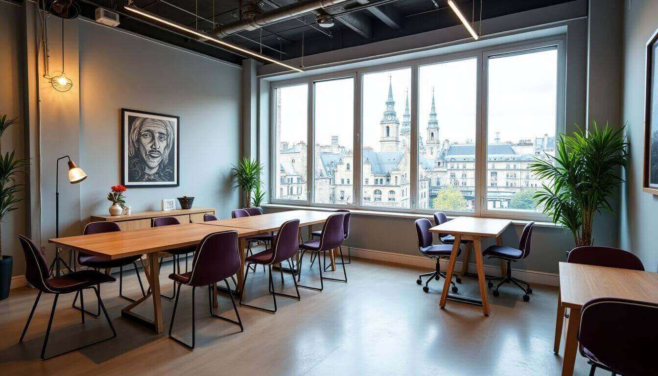 Bureau parisien moderne pour location commerciale