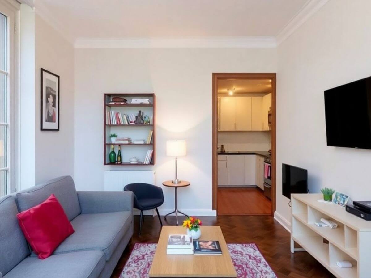 Petit appartement meublé à Paris, décoré avec goût.