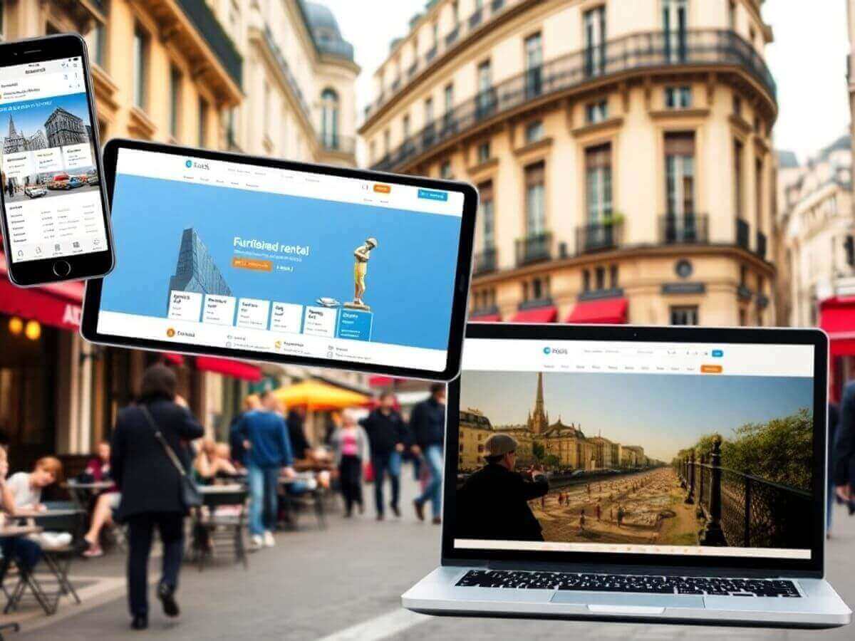 Appareils montrant des plateformes de location à Paris.