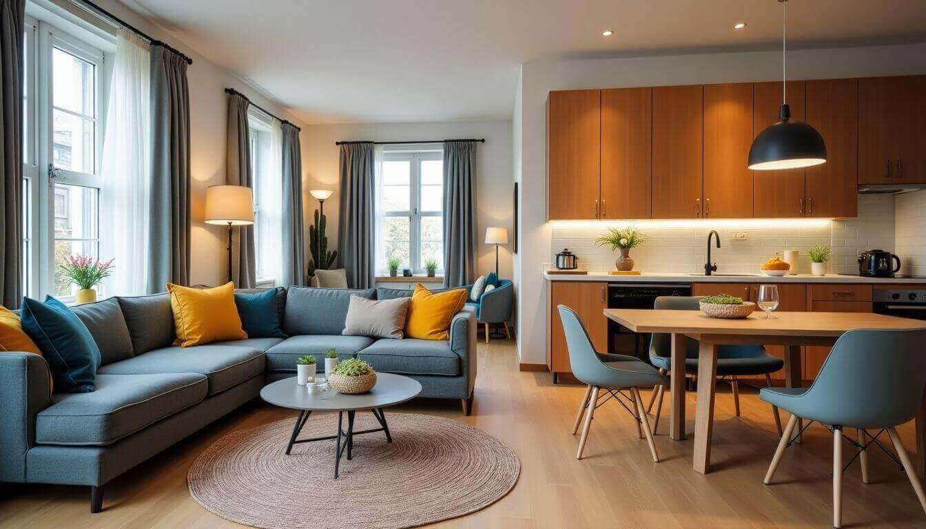 Espace de vie partagé élégant pour des colocataires heureux