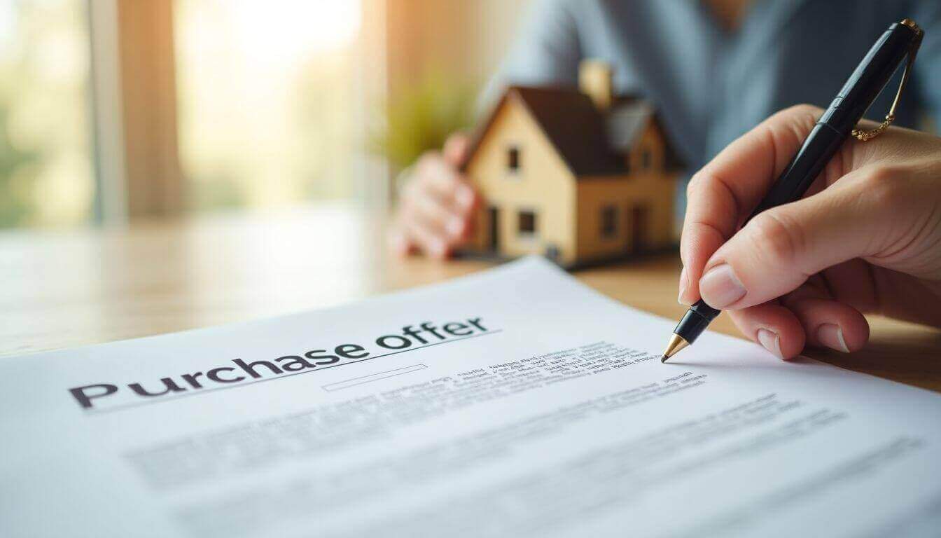 Document d'offre d'achat immobilier avec modèle de maison